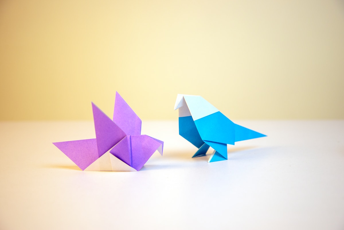 Origami paper cranes